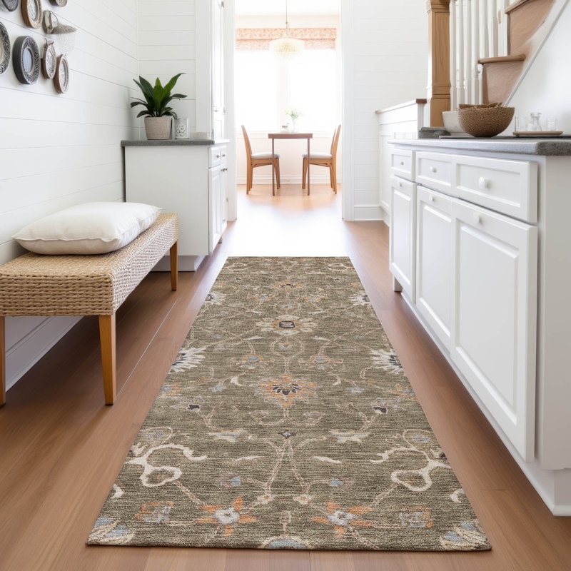 Premium Machine Washable Ducote AMF1137 Global Rug, Runner 2'3" x 7'6"