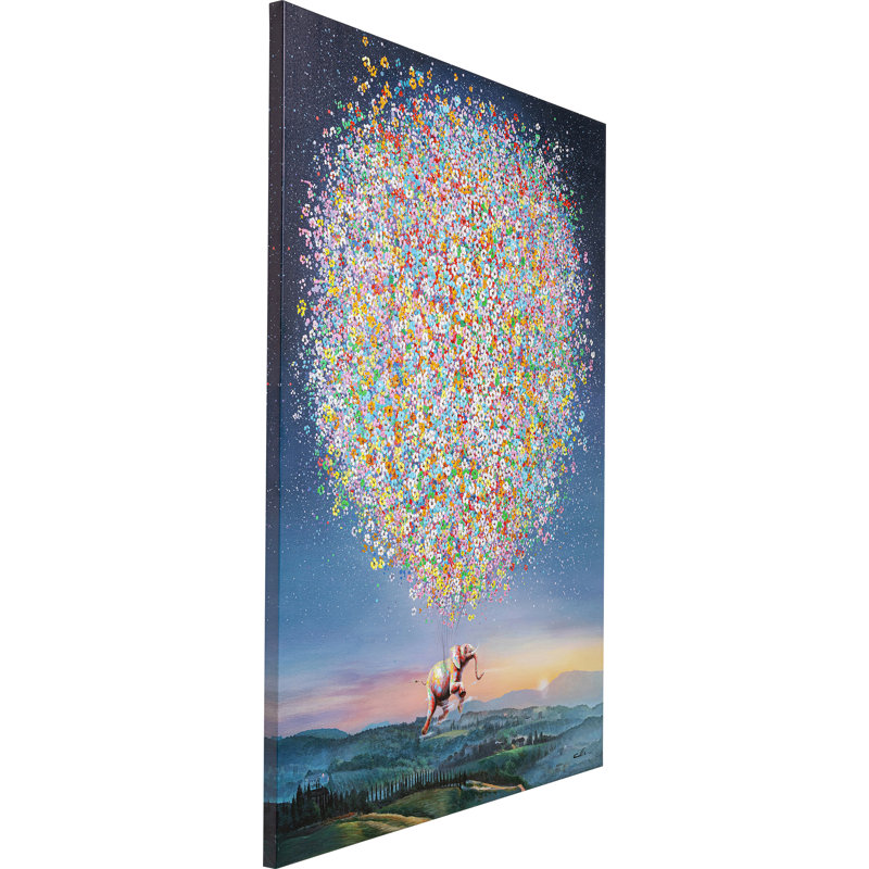 Leinwandbild "Flying Elephant at Night" 120x160cm, 160cm H x 120cm W
