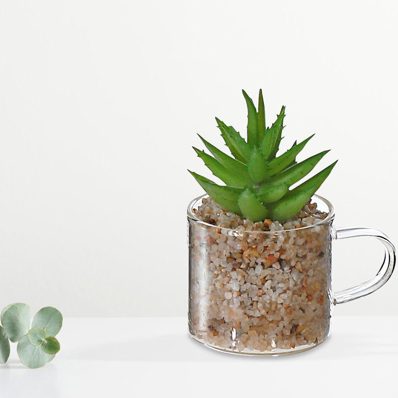 Ensemble de 2 plantes de cactus artificielles en pot