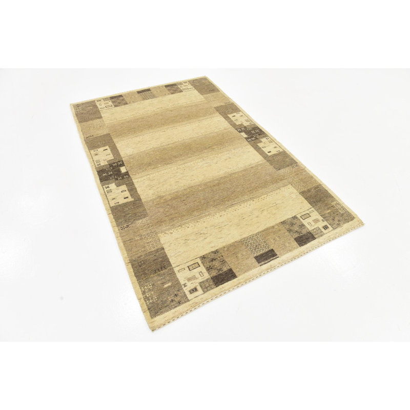 Didcot One-of-a-Kind 3'10" X 6' New Age Wool Area Rug in Cream