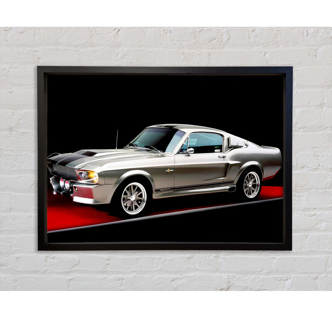 Mustang Shelby Seitenprofil - Einzelner Bilderrahmen Kunstdrucke auf Leinwand