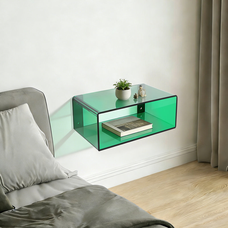 Acrylic Floating Nightstand, Green