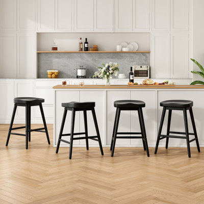 Tabouret de bar en bois massif Danel