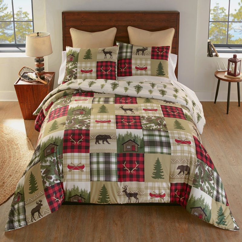 Ensemble d'édredon 3 pièces Your Your Lifestyle par Donna Sharp Cedar Lodge, Édredon pour très grand lit + 2 taies décorativ