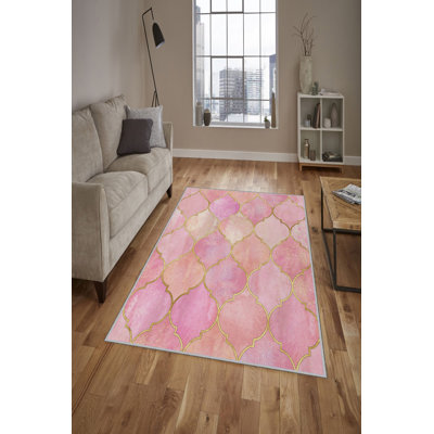 Stylish Woven Carpet (4.6 x 7.2 Feet), 100% Polyester, 0.4 in Pile Height | Antibacterial, Non-Slip Underside, Machine Washable | 3D Digital Print Design | Perfect for Living Room, Bedroom, & Dining Areas