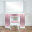Ensemble de coiffeuse 41,7 "avec tabouret, miroir lumineux Hollywood, bois, tiroirs à miroir rose, contemporain, chambre à coucher