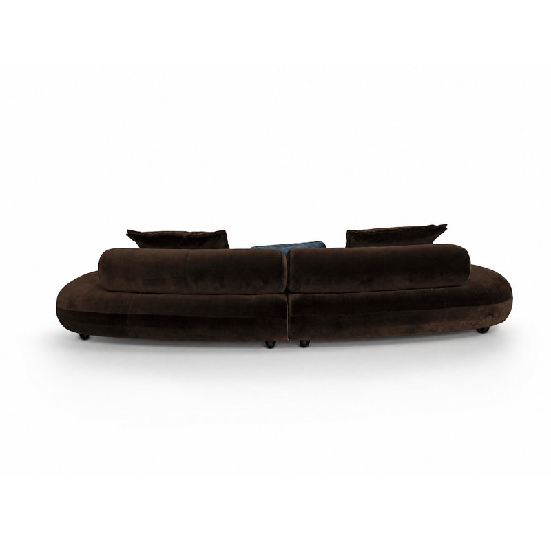 Canapé courbé 144 po Tokio, TISSU MOCHA