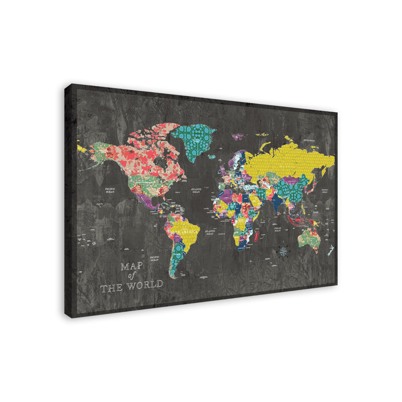 " Colorful Map ", 48" W x 32" H