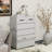 Six Drawer White Side Table