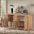 Multi-Functional Buffet Cabinet With Adjustable Storage Shelves, Distressed Finish Sideboard,Retro 4-Door Design And Cable Management-131635600