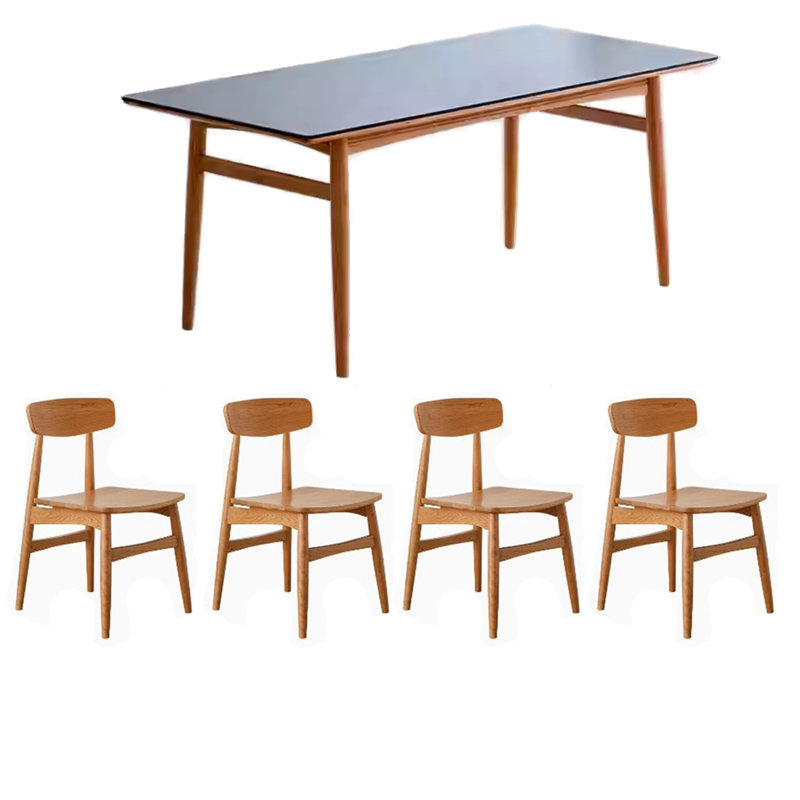 Elegant Rock Plate Solid Dining Table Sets., 29.53"H x 55.12"L x 31.5"W
