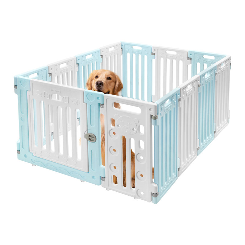 Parc portatif pour chat Geffre, Bleu / blanc