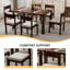 Ensemble de table de salle à manger 7 pièces avec sièges rembourrés-1819504096