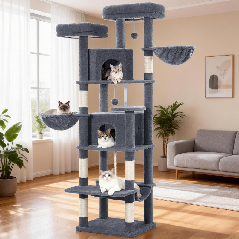 Cat Tree, 50 x 40 x 175 cm, Dark Grey