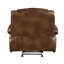 Fauteuil inclinable et oscillant manuel Licot, cuir fleur brun brillant