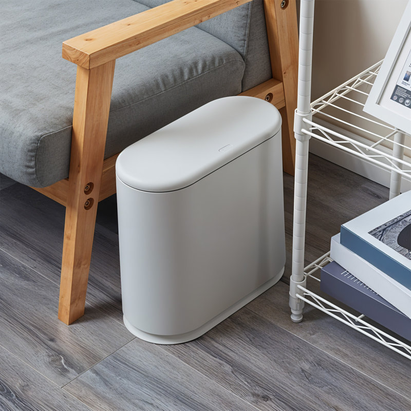 Plastic Touch Top Waste Bin - 10L, Grey