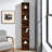 8-Tier Media Tower Rack, CD DVD Slim Storage Cabinet with Adjustable Shelves, Tall Narrow Bookcase Display Bookshelf for Home Office,Multi-functional double-decker bookcase-698566971