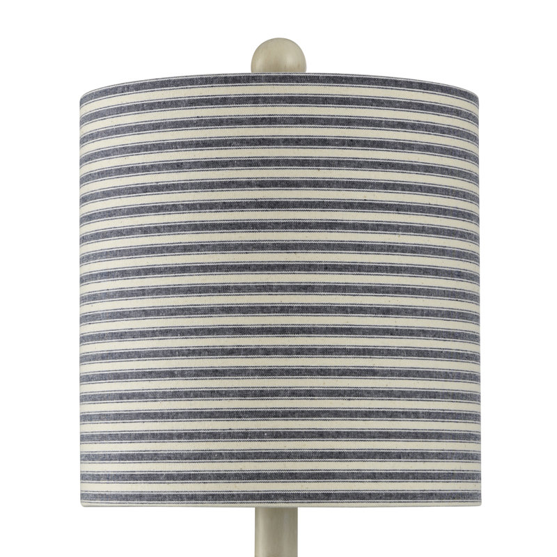 Lampe de table 22 po bleu marine / blanc Woodcroft