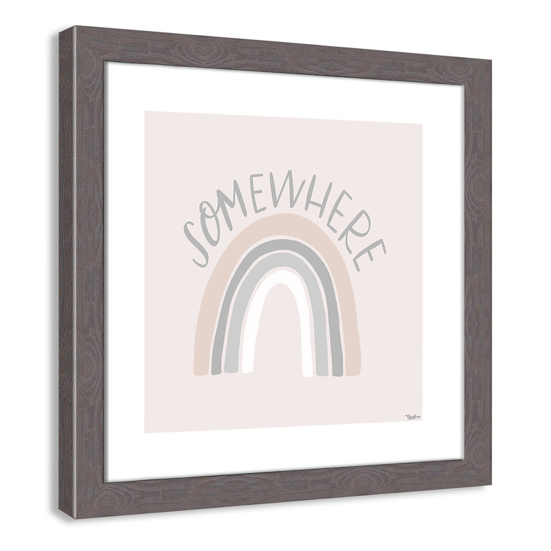 Décoration murale pour enfants quelque part, H 16 po x l 16 po x P 0,63 po, Encadrement fil du bois gris