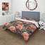 Boho Tropical Pink Chrysanthemum Wings Floral Duvet Cover-1250228031