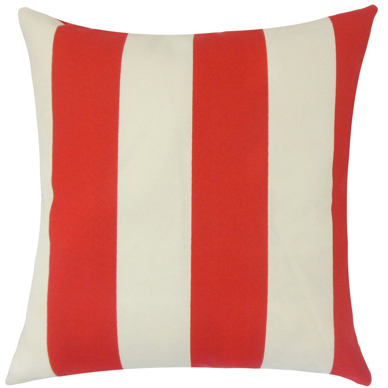 Coussin décoratif rayé kanha, H 18 po x l 18 po x P 5 po, Agrume