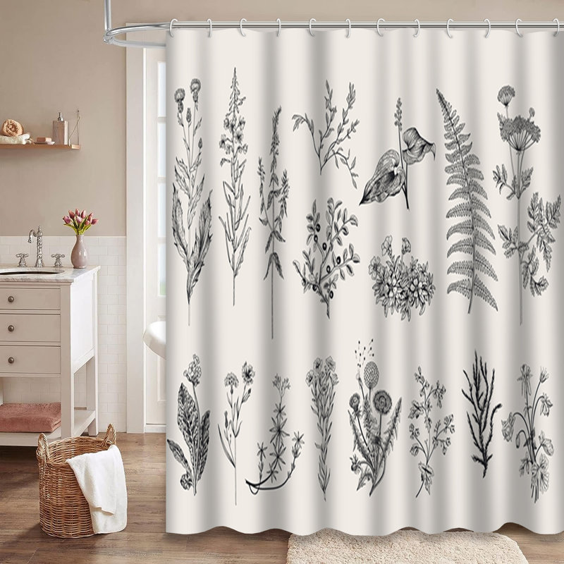 Rideau de douche Herbs Wild Flowers, L 72 po x l 72 po