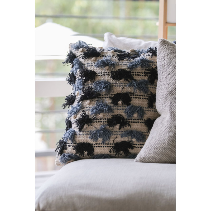 Pippa 100% Cotton Feathers Striped Throw Pillow Cover & Insert