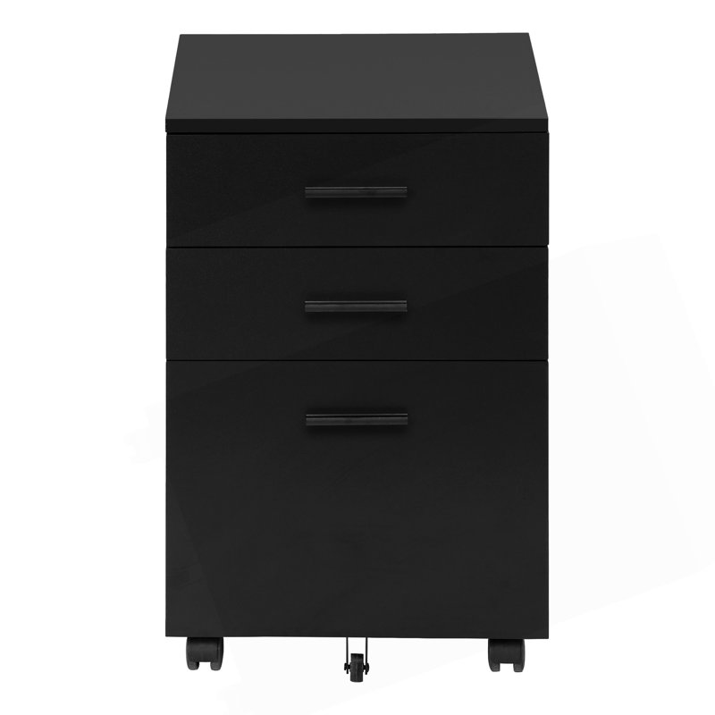 Modern Rolling File Cabinet with Storage Drawers and Printer Stand, Perfect for Contemporary Office Spaces.