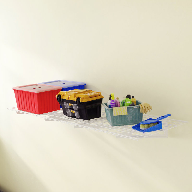Tablettes de rangement murales pour garage, Blanc, H 12,2 po x l 48 po x P 24 po