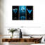 Ensemble de 3 boissons bleues sur toile-92829634