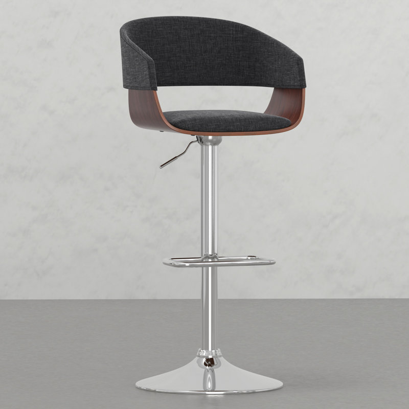 Tabouret de bar réglable et pivotant au design ergonomique avec tissu d'aspect lin durable, parfait pour les sièges de cuisine et de bar