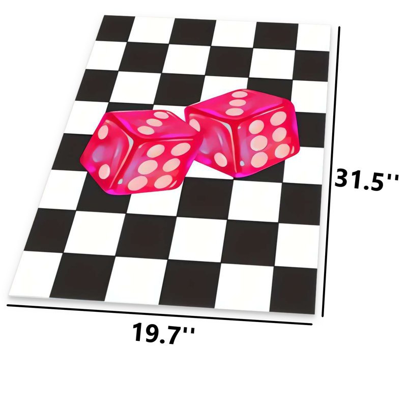 High Roller Checkered Dice Graphic Area Rug