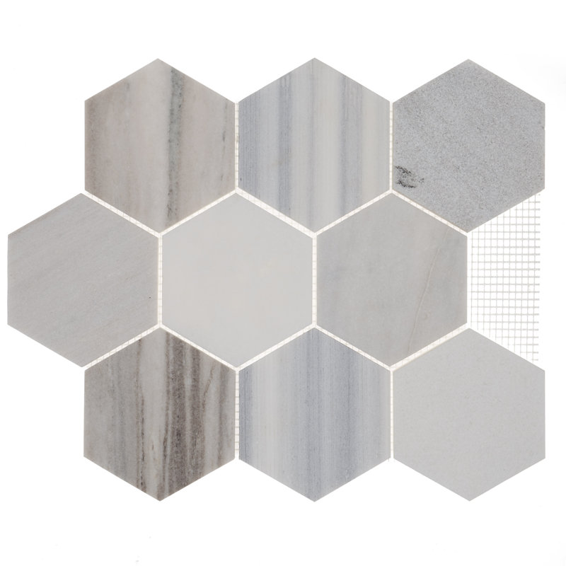 Carreau de mosaïque pour mur et plancher en pierre naturelle 4 po x 4 po Harrison