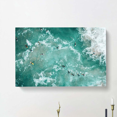 Bodyboarding In The Gold Coast Australia - Wrapped Canvas Print