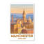 Manchester, England - Golden Hour Skyline Travel Poster celebrating mills, clock towers and city romance. Giclee Print on Wrapped Canvas. Wall Art, Home Decor - Cities & Towns, England 1 Piece Wrapped Canvas Wall Art-387646778
