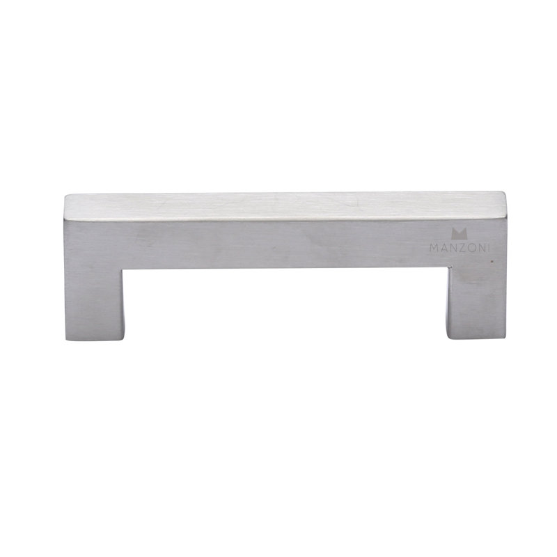 Poignée d'armoire carrée en acier inoxydable, 3 3/4"