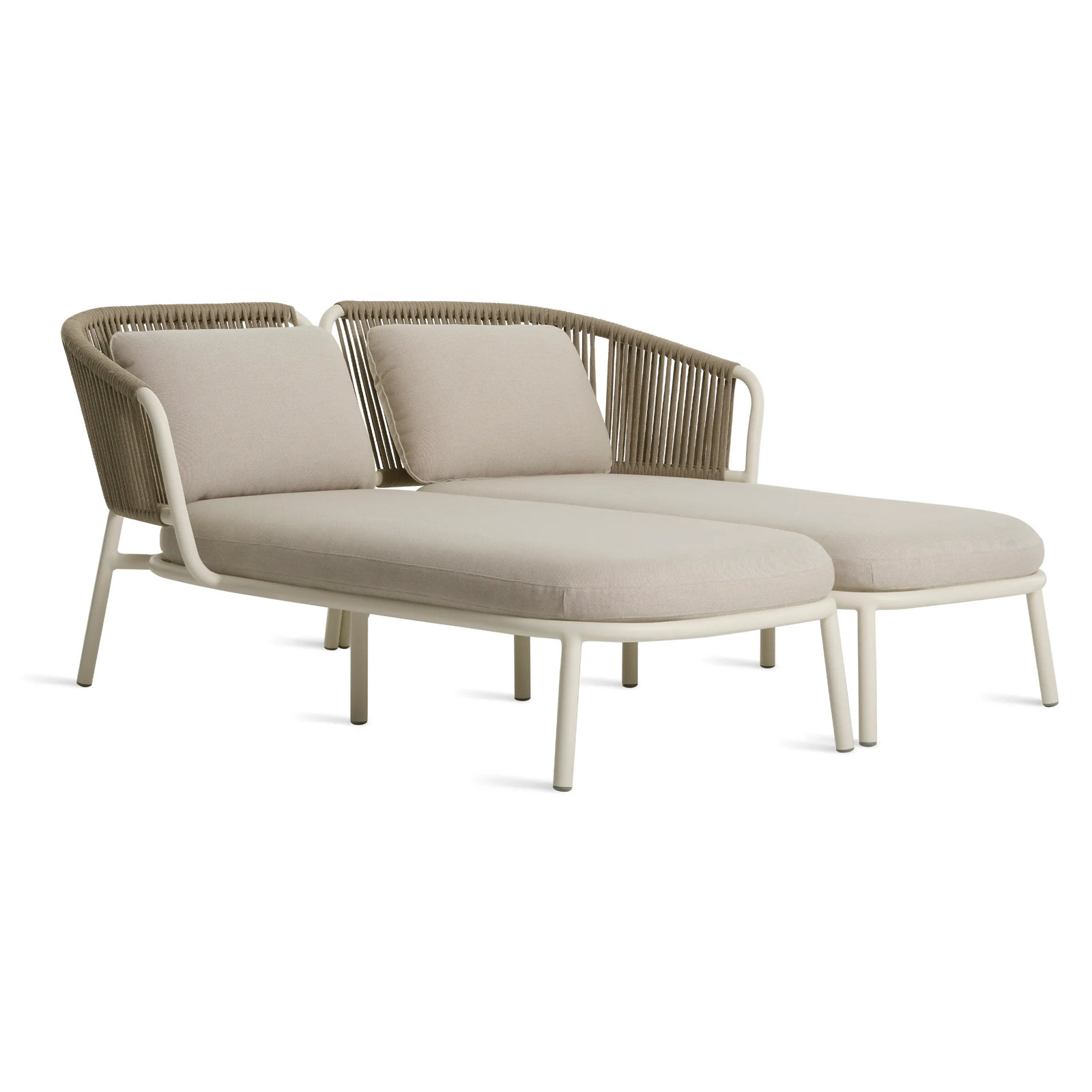 Mate 65'' Outdoor Metal Double Chaise, Linen Sunbrella®