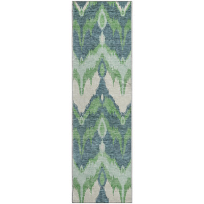 Premium Machine Washable Prisco Green Rug
