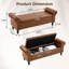 Bancs de rangement 64 po, banc de bout avec rangement, grand repose-pieds rembourré avec capitonnage-1260333746