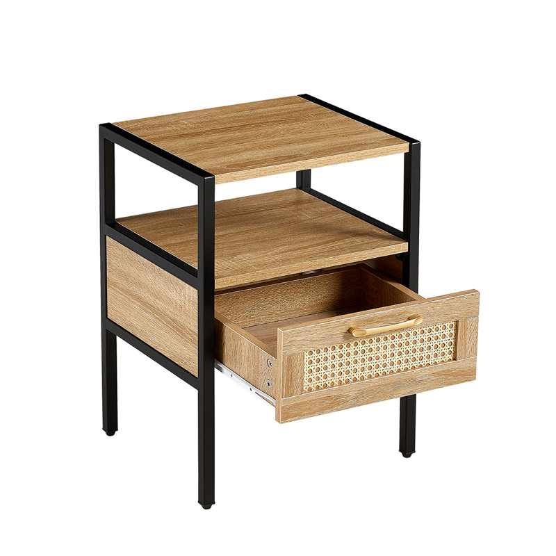 Table de bout Alexxandria, Noir/naturel