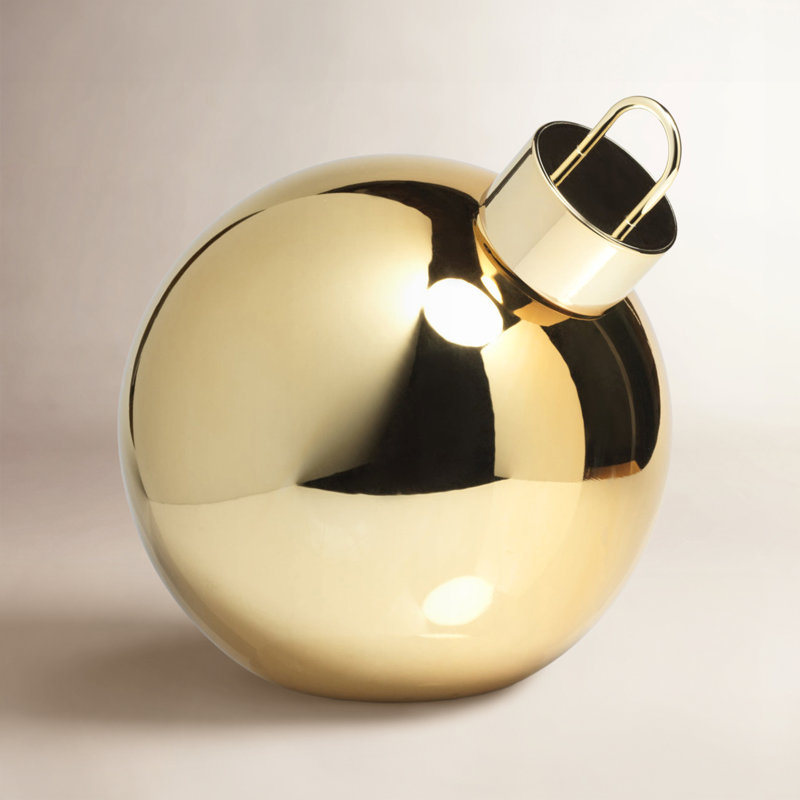 Ornement boule en verre, H 11,75 po x l 11,75 po x P 11,75 po, Or