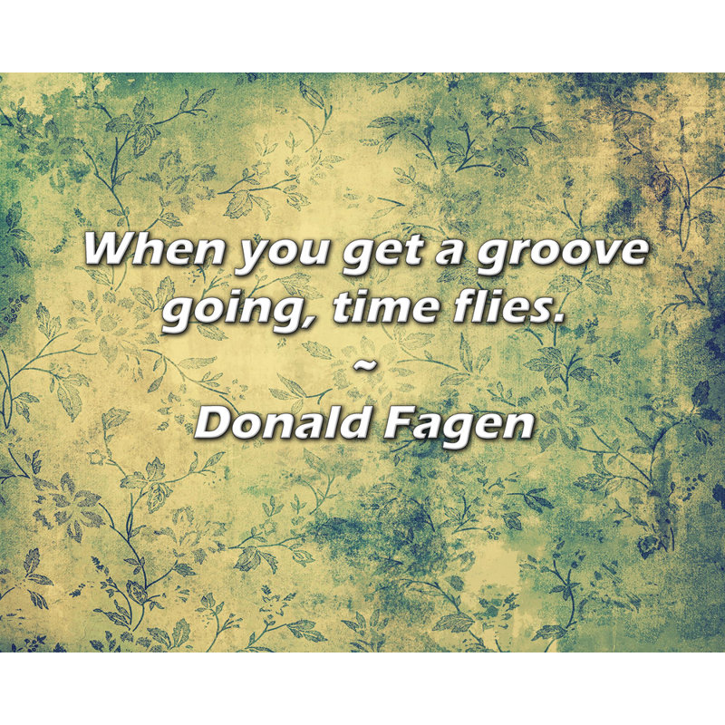 Citation de Donald Fagen: Quand le temps passe, le temps passe vite.