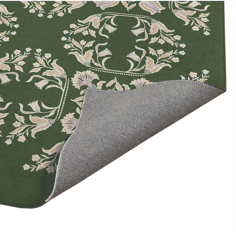 Tapis de cuisine à profil bas Rumi, Rectangle 5 pi x 7 pi, Vert