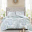 Housse de couette 3 pièces en coton à motifs floraux et géométriques, réversible.