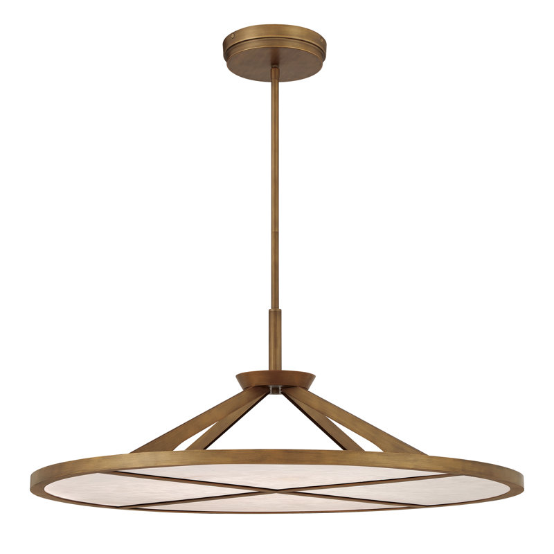 Luminaire suspendu à DEL, H 14 po x l 36 po, Brun