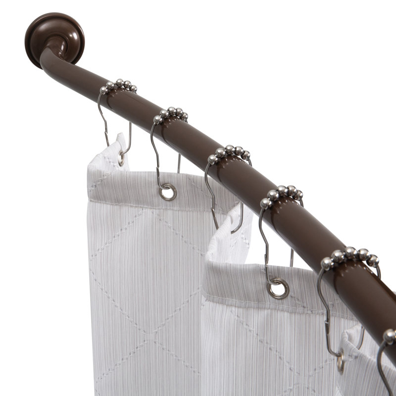Tringle courbée fixe pour rideau de douche 72 "Espanola, Bronze huilé