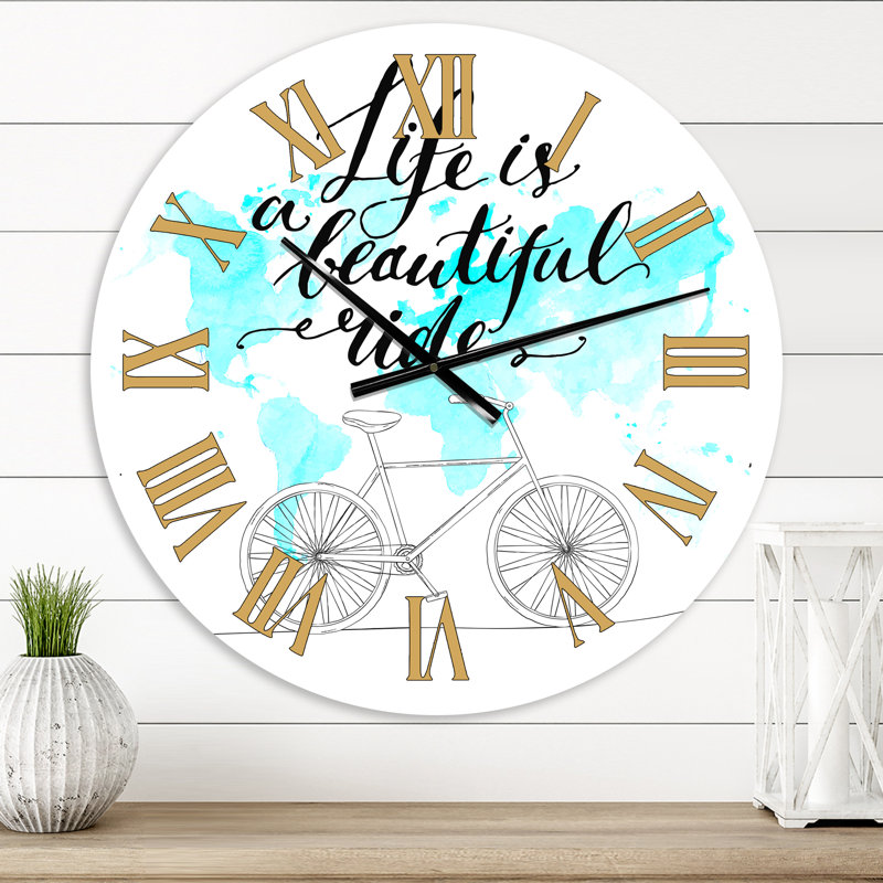 Life Is A Beautiful Ride - Horloge murale traditionnelle, Surdimensionné
