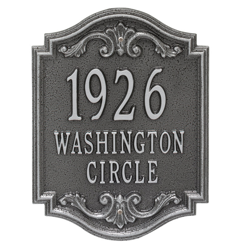Signature Series 3-Line Wall Address Plaque, Gray, Smoke Gray, Yes