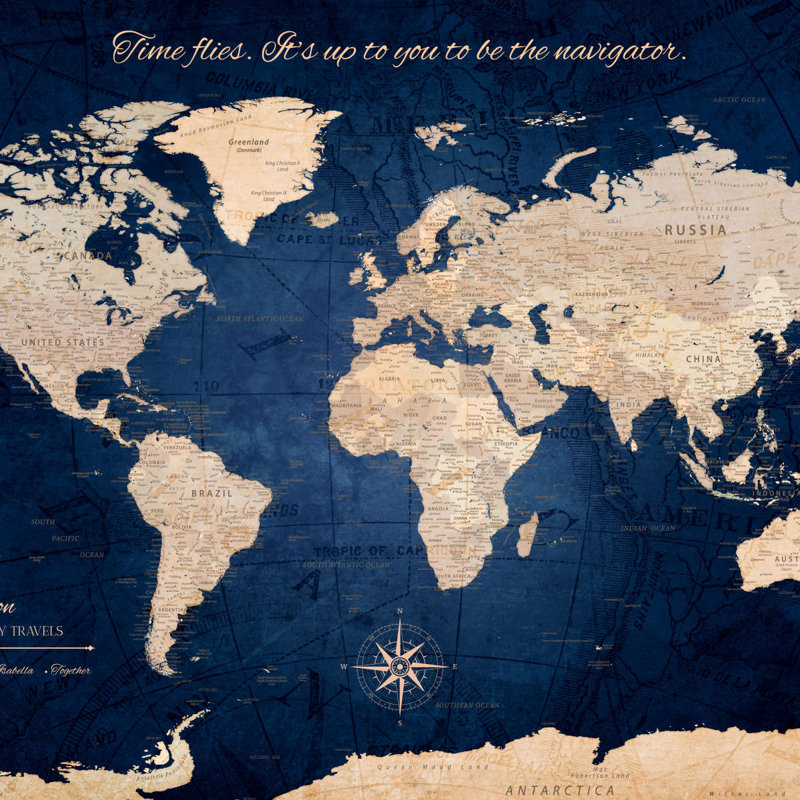 Carte du monde personnalisée, H 16 po x l 24 po, Oui