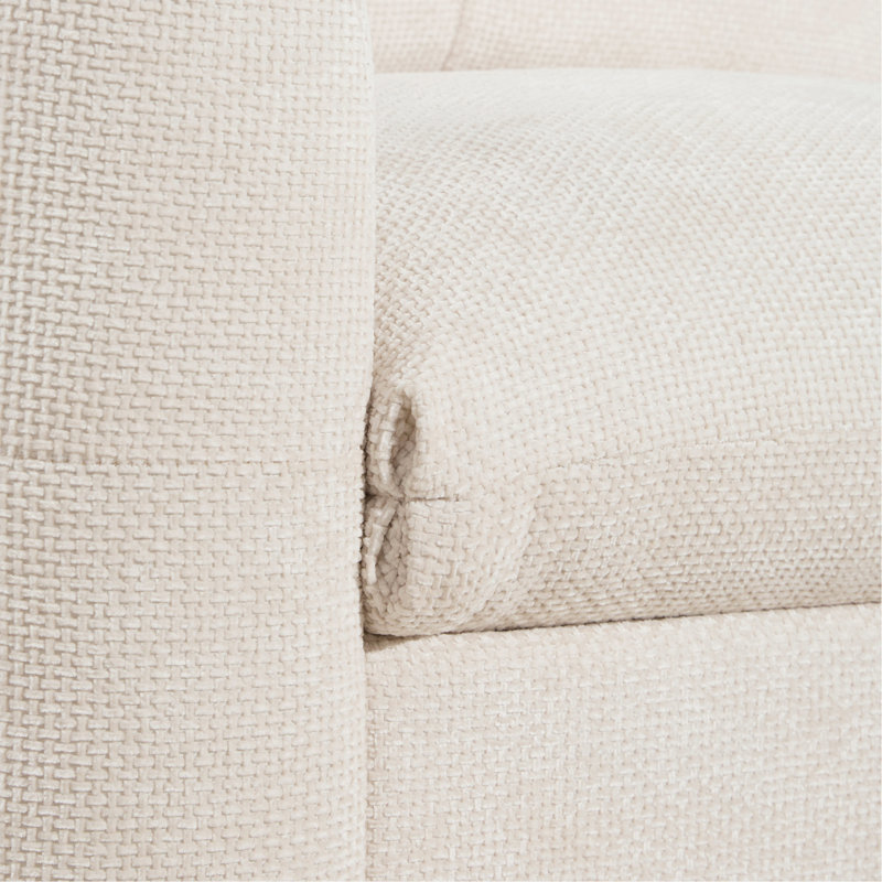 Fauteuil à siège large avec chargeur à deux ports, conception capitonnée et mousse haute densité, Beige